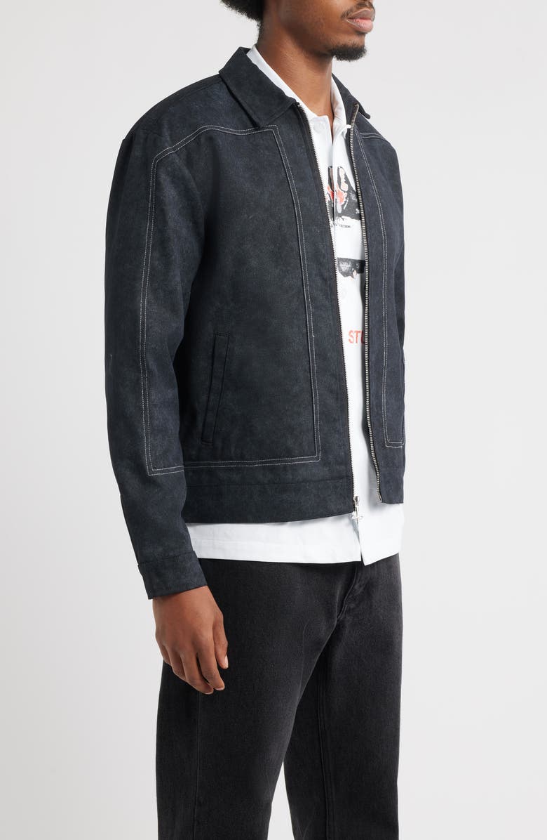 SANTO STUDIO Alcamo Contrast Stitch Cotton Zip-Up Jacket, Alternate, color, 