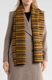 Sequin Overlay Fair Isle Scarf