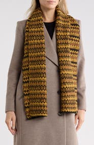 Steve Madden Sequin Overlay Fair Isle Scarf