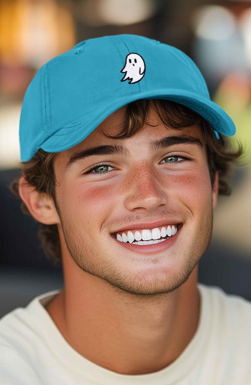 Dalix Ghost Embroidered Low Crown Cap In Teal