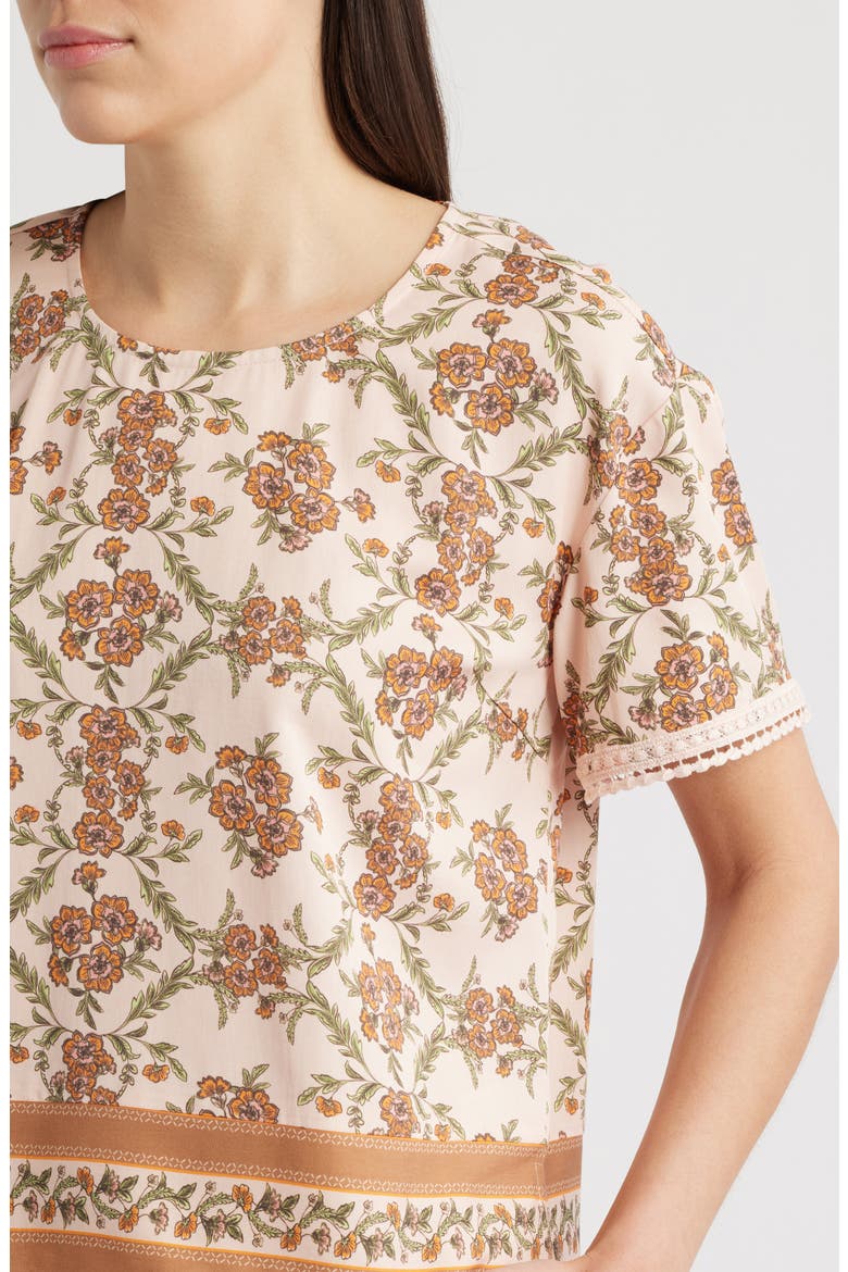 Floral Woven Top, Alternate, color, PUMICE/ TERRA