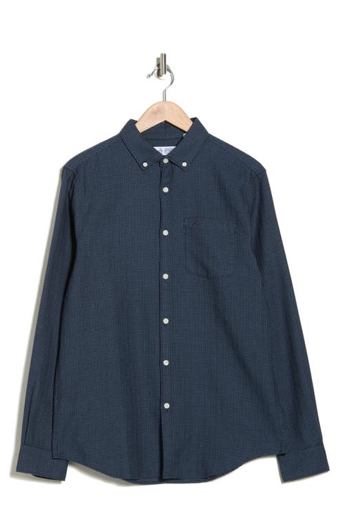 Original Penguin Slim Fit Waffle Textured Button-up Shirt In Blue