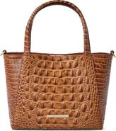 Brahmin Small Mona Croc Embossed Leather Top Handle Bag