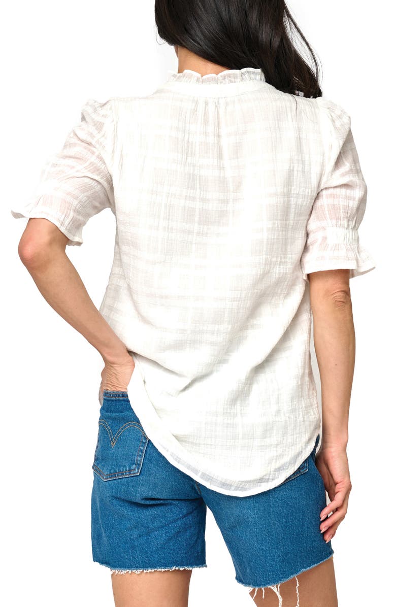 GIBSONLOOK Dianthus Crinkle Cotton Henley Top, Alternate, color, 