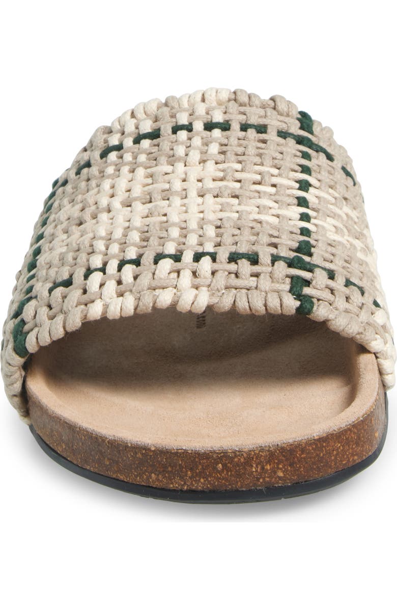 JW Anderson Woven Check Slide Sandal, Alternate, color, 531 Green/ White