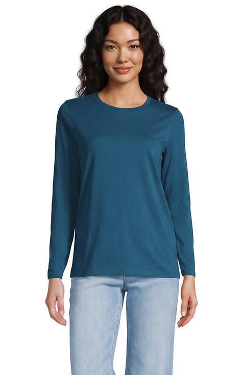 Supima Cotton Long Sleeve Crewneck T-shirt