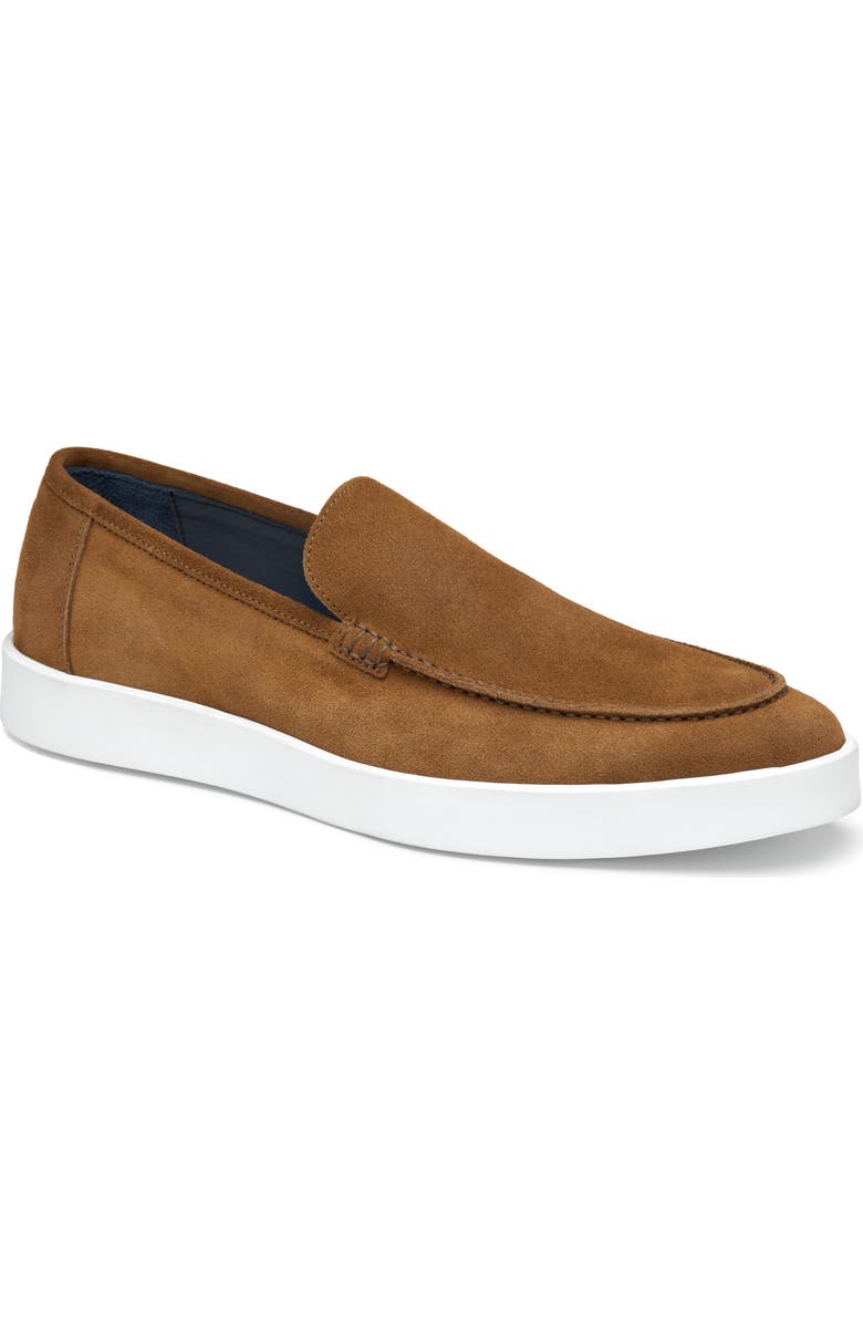 Johnston & Murphy Bolivar Moc Toe Slip-On Sneaker, Main, color, Snuff Italian Suede