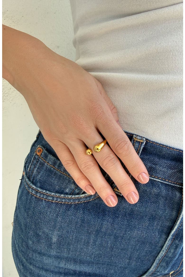 18K Gold Plated Open Band Ring, Alternate, color, GOLD