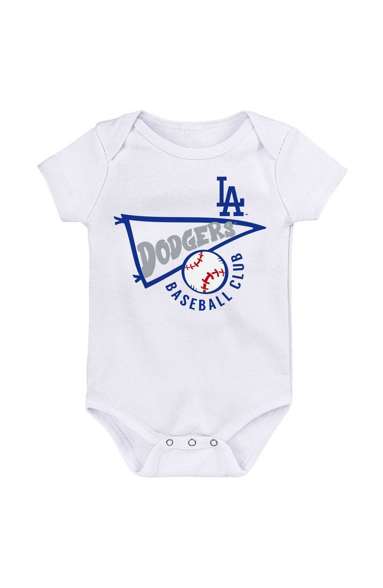 Outerstuff Infant Royal/White/Heather Gray Los Angeles Dodgers Biggest Little Fan 3-Pack Bodysuit Set, Alternate, color,