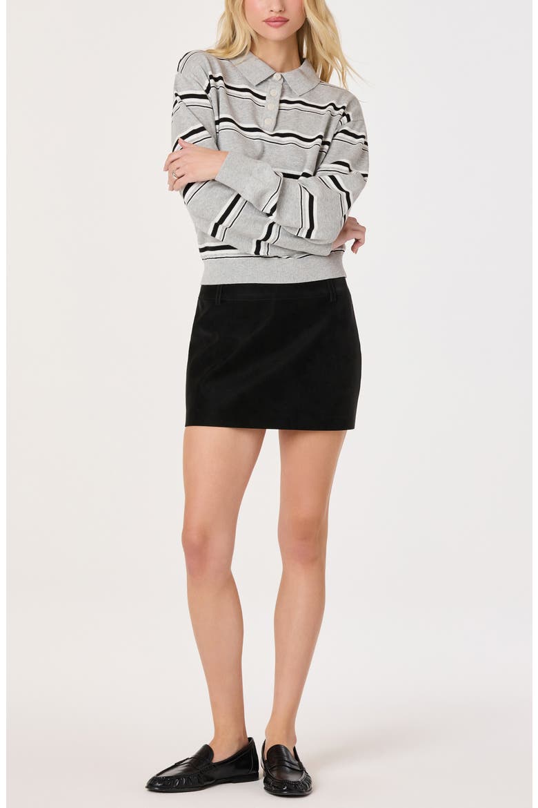 Arielle Faux Leather Skort, Alternate, color, BLACK
