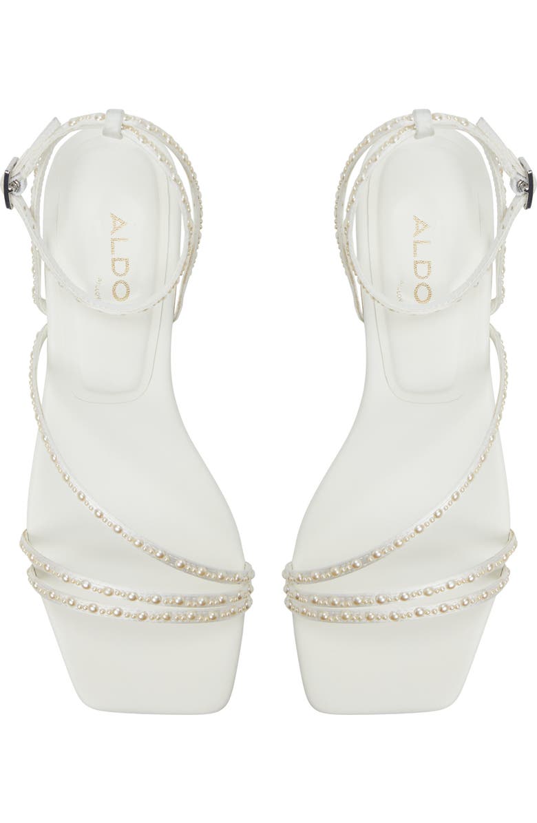 ALDO Marjorie Ankle Strap Sandal, Alternate, color, White
