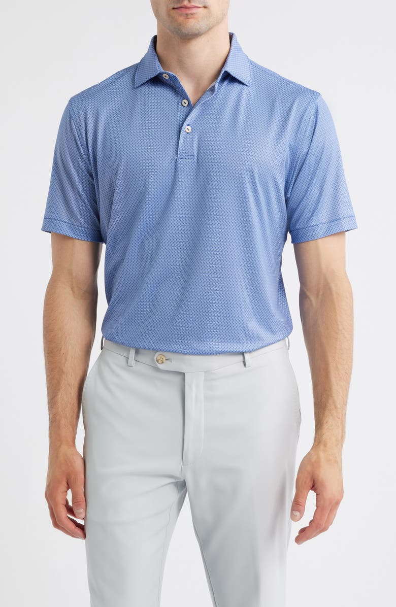 Peter Millar Abbot Summer Comfort Performance Polo, Main, color, White/Blue