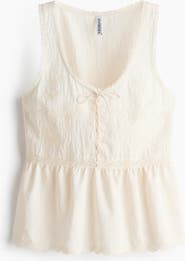 H&M Lace-up Peplum Top