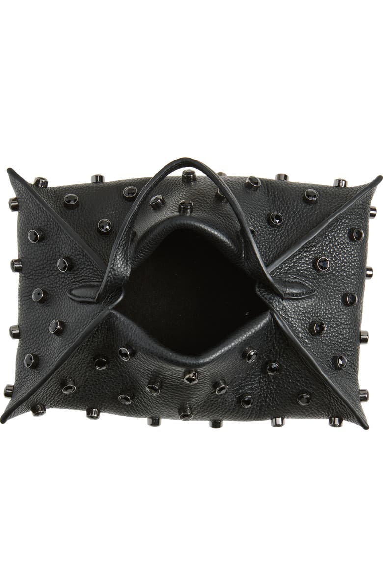 Altuzarra Origami Embellished Leather Baguette Bag, Alternate, color, Black / Black Crystal