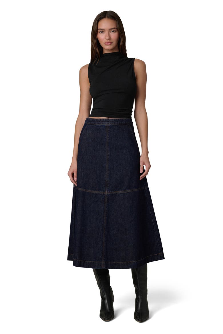 The Tavi Denim Midi Skirt, Alternate, color, EMINENT