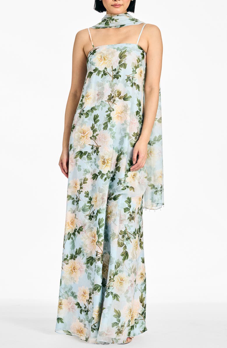 SACHIN BABI Shelby Floral Gown with Scarf, Main, color,