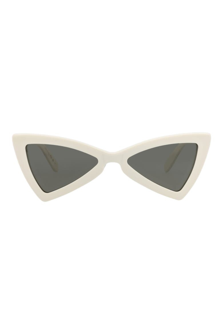 53mm Cat Eye Sunglasses, Main, color, WHITE WHITE GREY