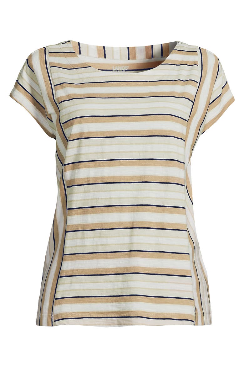 Slub Wedge T-Shirt, Alternate, color, Pumice Stone Multi Stripe
