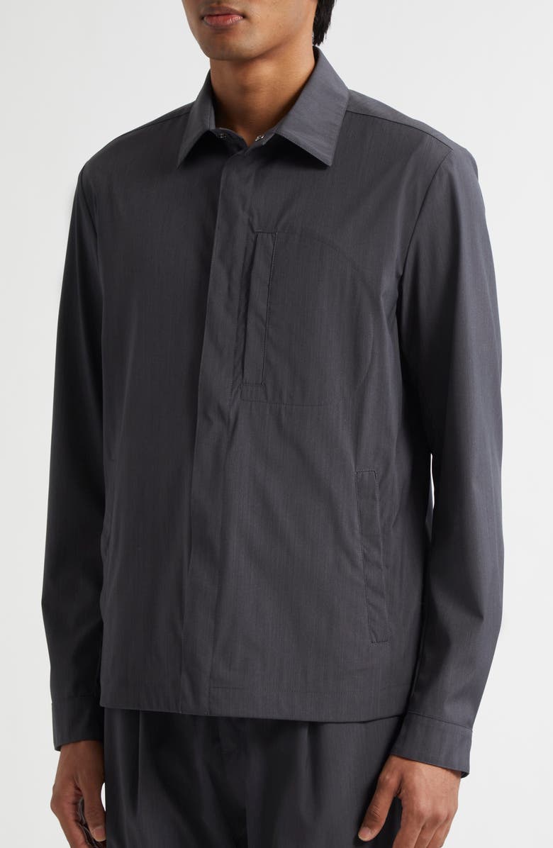 Herno Tech Woven Shirt Jacket, Alternate, color, Ferro