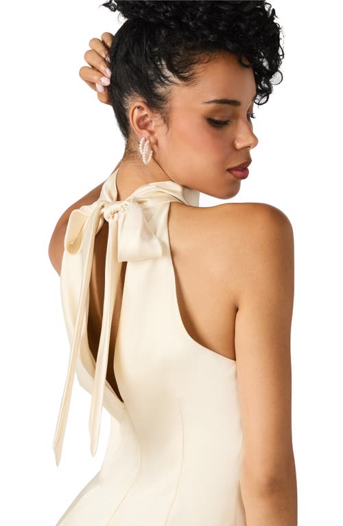 Steve Madden Lara Satin Bias Cut Maxi Dress In White