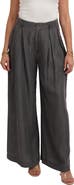 CYRUS Pleated Wide Leg Tencel Lyocell Pants