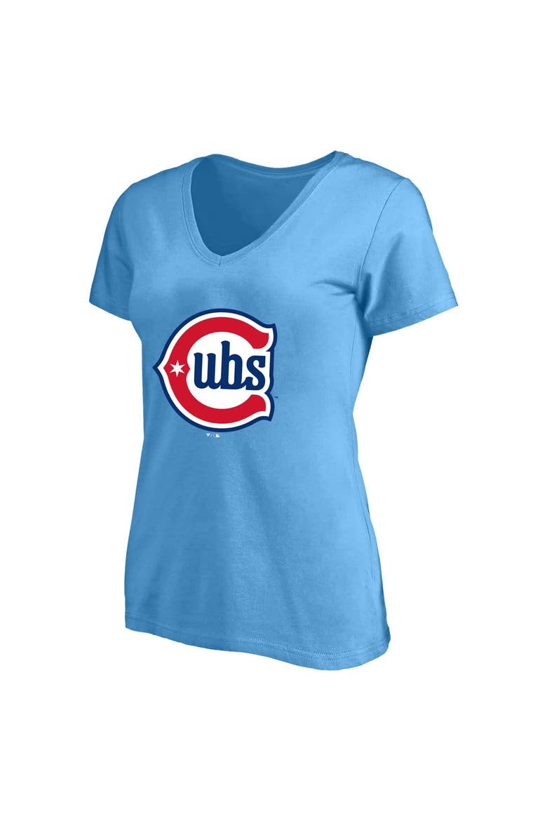 Women's Profile Pete Crow-Armstrong Light Blue Chicago Cubs Plus Size Name & Number V-Neck T-Shirt, Alternate, color, Light Blue