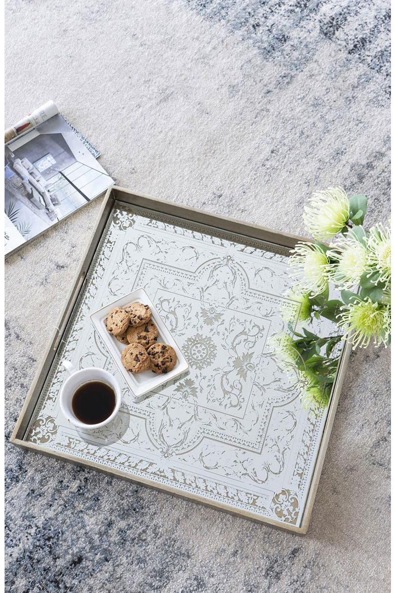 Square Decorative Tray, Alternate, color, GOLD