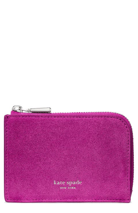 Mini Suede Zip Card Case