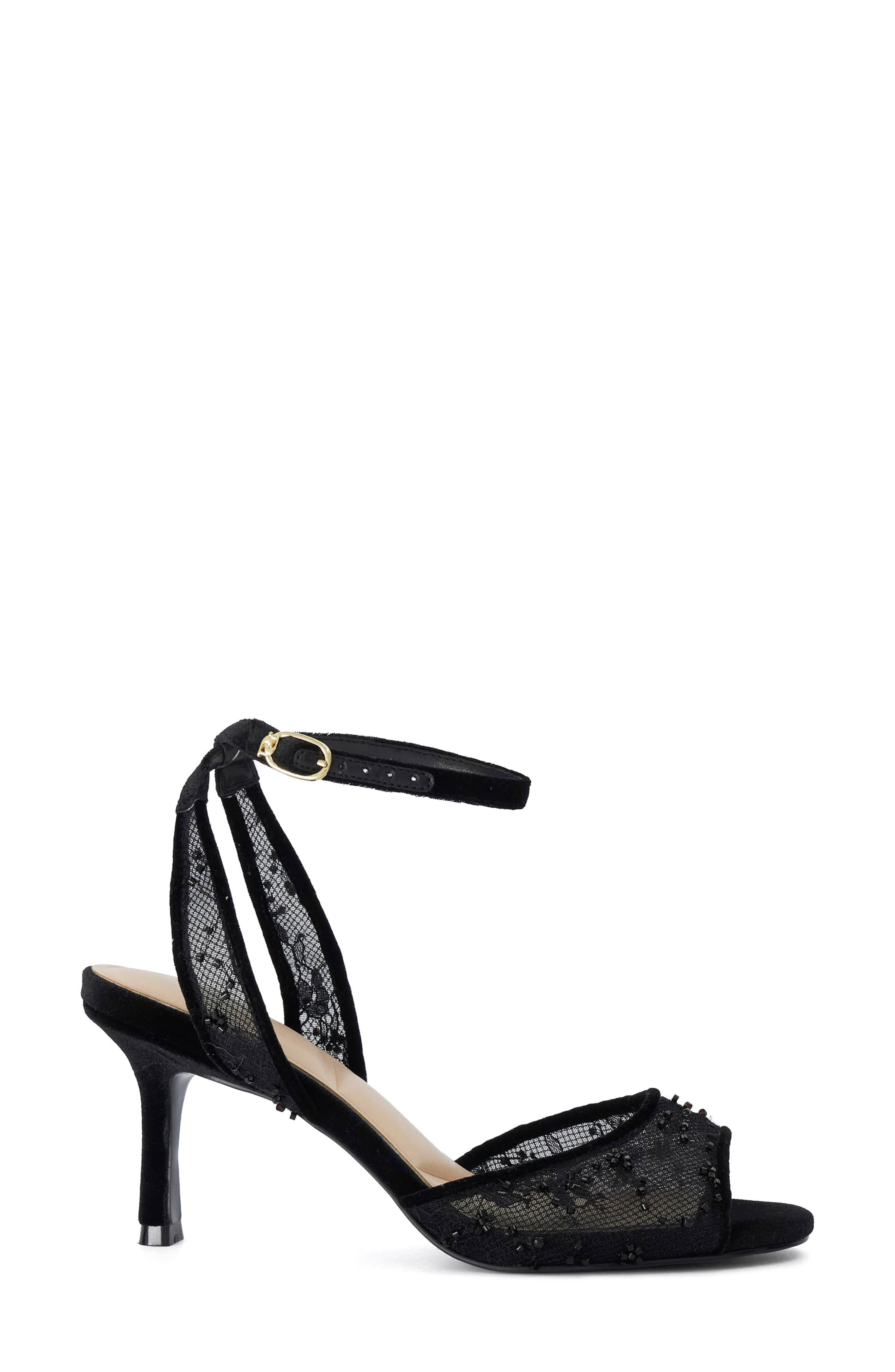 Miimi Beaded Ankle Strap Sandal, Alternate, color, BLACK