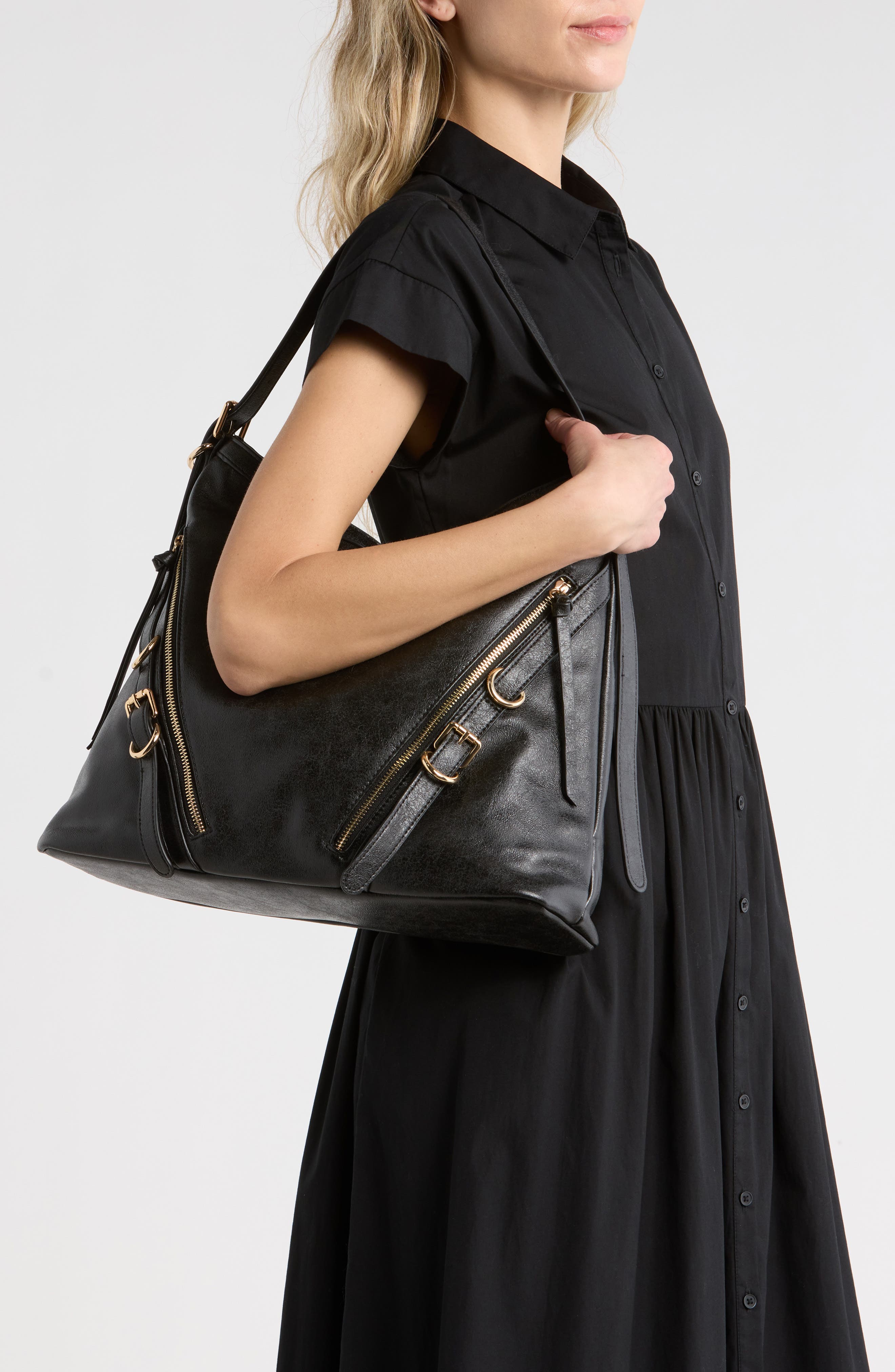 Melie Bianco Sloane Shoulder Bag, Alternate, color, Black
