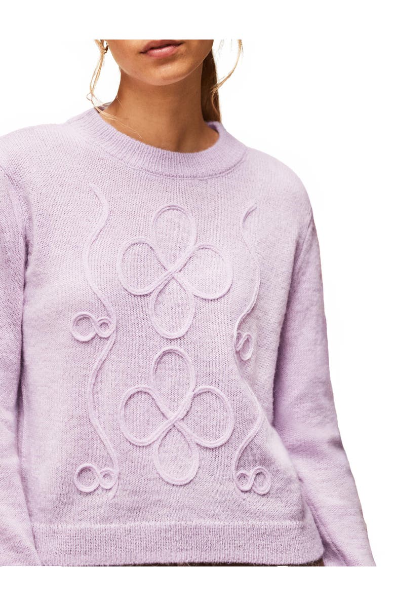 Ro&Zo Long Sleeve Applique Knit Jumper, Alternate, color, Lilac