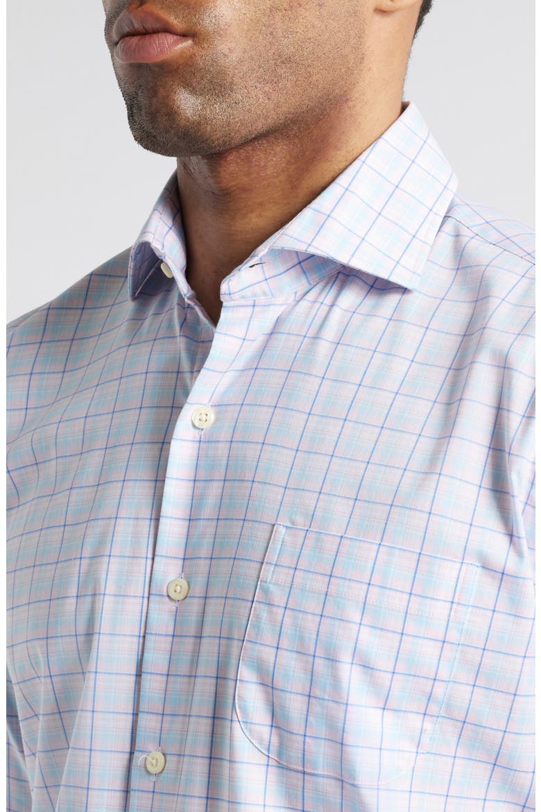 Huron Crown Lite Plaid Performance Button-Up Shirt, Alternate, color, PALMER PINK