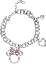 Disney Minnie Mouse Bow Charm Bracelet, 7 +1'' Chain