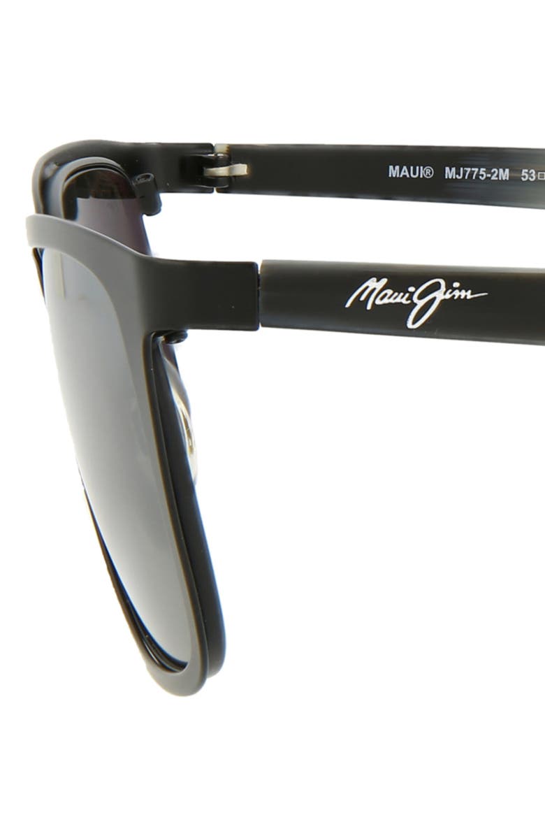 Maui Jim Core 53mm Polarized Square Sunglasses, Alternate, color, Black Black Grey