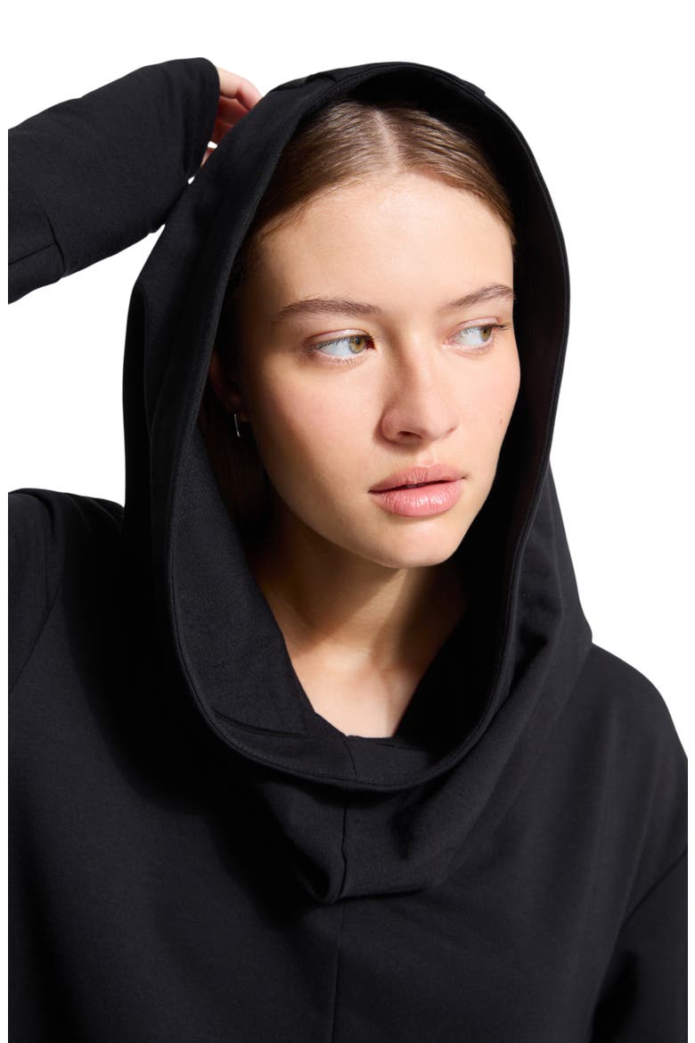 Firenze High-Low Hoodie, Alternate, color, BLACK