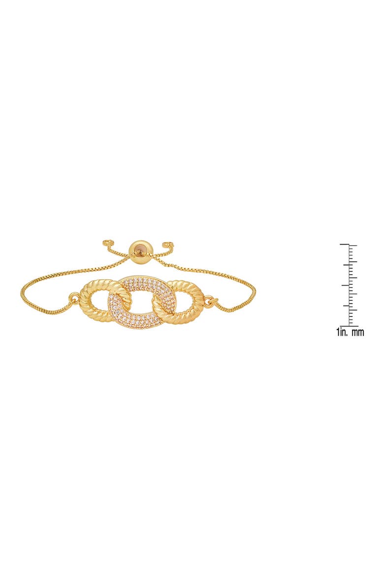 Pavé CZ Interlock Slide Bracelet, Alternate, color, GOLD