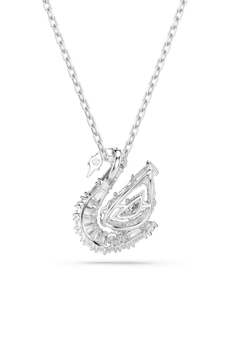 Swarovski Crystal Swan Pendant Necklace, Alternate, color, Silver