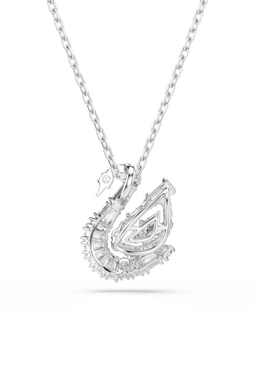 Swarovski Mixed Cuts Swan Pendant Necklace In Metallic