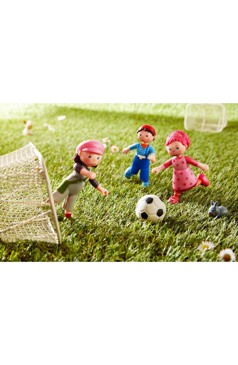 HABA Little Friends Matze - 3.75" Boy Dollhouse Toy Figure with Blue Overalls and Red Cap, Alternate, color, Multi