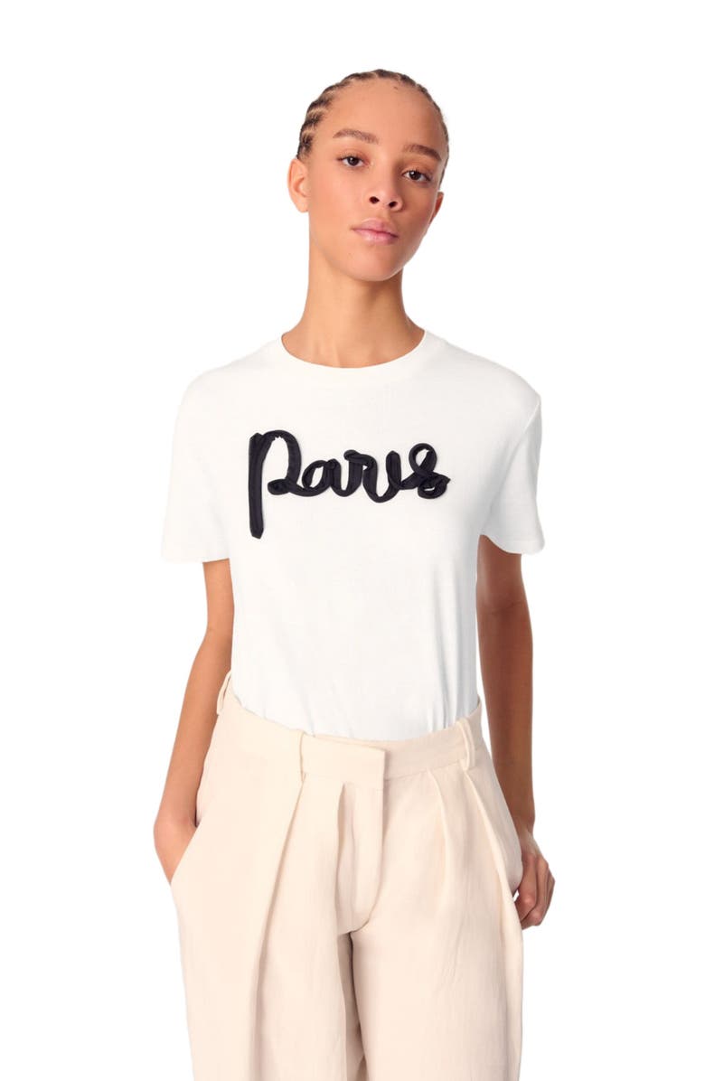 maje Cotton T-shirt, Alternate, color, 