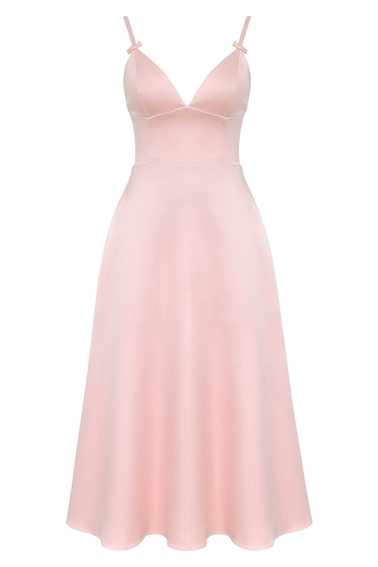 Tiffany Satin Midi Cocktail Dress, Alternate, color, ENGLISH ROSE