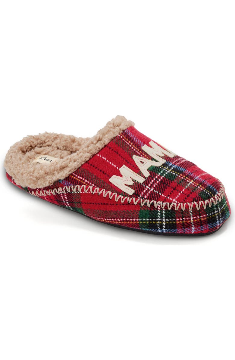 DEARFOAMS Mama Bear Plaid Clog Slipper, Main, color, Plaid