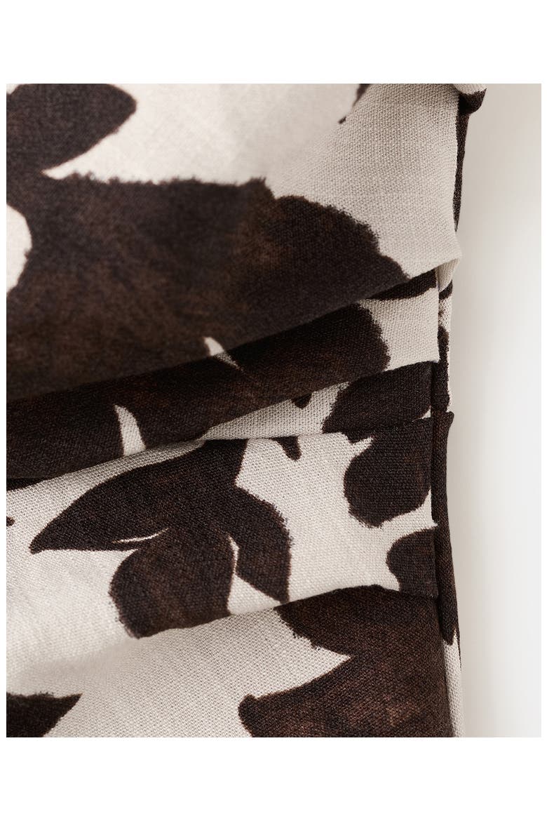 Asymmetric Floral Print Maxi Dress, Alternate, color, BROWN