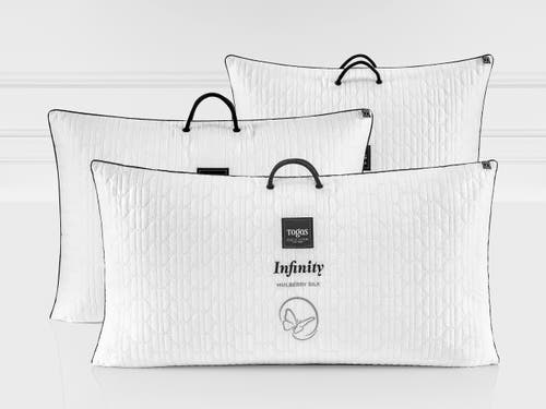 Togas Infinity Mulberry Silk Pillow In White