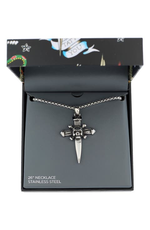 Men's Skull & Crossbones Pendant Necklace