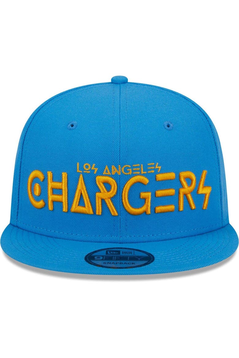 Men's New Era Powder Blue Los Angeles Chargers Word 9FIFTY Snapback Hat, Alternate, color, Powder Blue