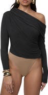 JLUXLABEL Draped One-Shoulder Bodysuit