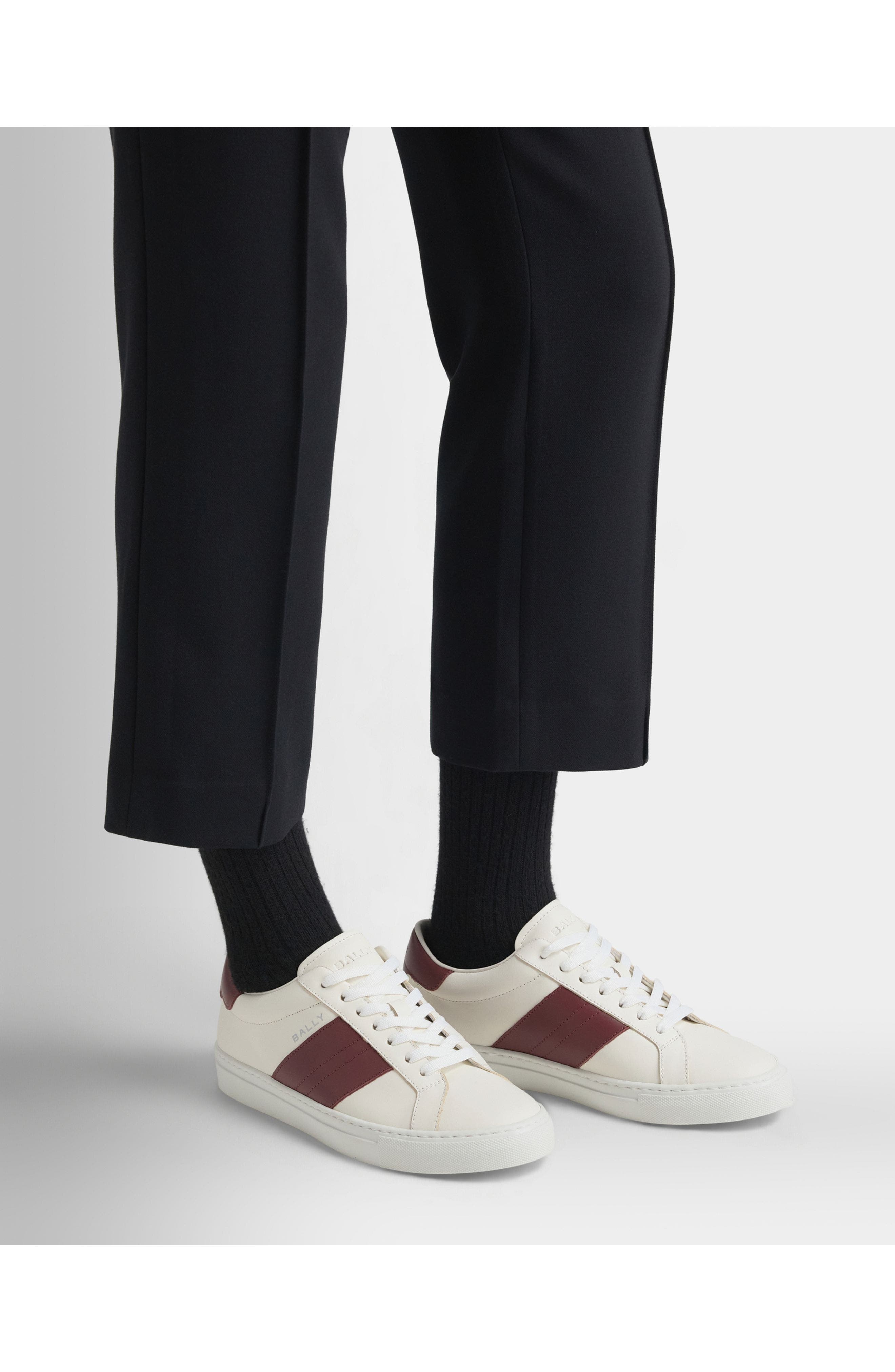 Bally Hedon Sneaker in Leather, Alternate, color, White