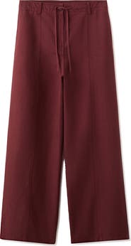 MANGO Straight Fit Drawstring Pants