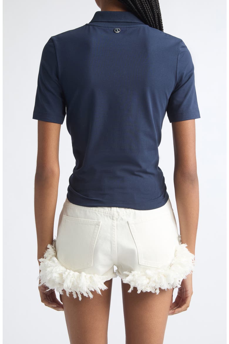 Pierced Stretch Cotton Polo, Alternate, color, DEEP NAVY